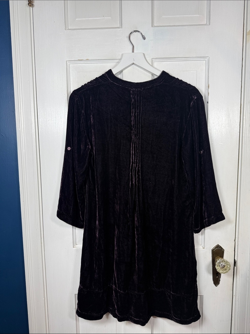 CP Shades Regina Plum Velvet Tunic Dress Top W2451 Sz S - Picture 6 of 7